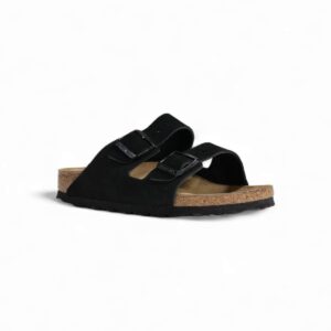 Shop Birkenstock Women’s Slipper Arizona Suede Leather Black 1027164 at Brands Seekers