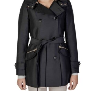 Shop Morgan De Toi Women’s Blazer Belted Trenchcoat With Hood Black 241-GLADIA at Brands Seekers