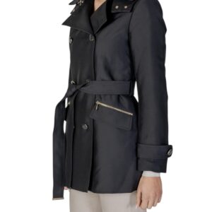 Shop Morgan De Toi Women’s Blazer Belted Trenchcoat With Hood Black 241-GLADIA at Brands Seekers