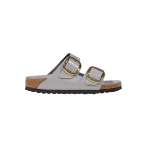 Shop Birkenstock Women’s Slipper Natural Leather Patent Grey 1029391 at Brands Seekers