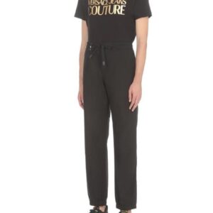 Shop Versace Jeans Couture Men’s Black Trousers V-Emblem at Brands Seekers