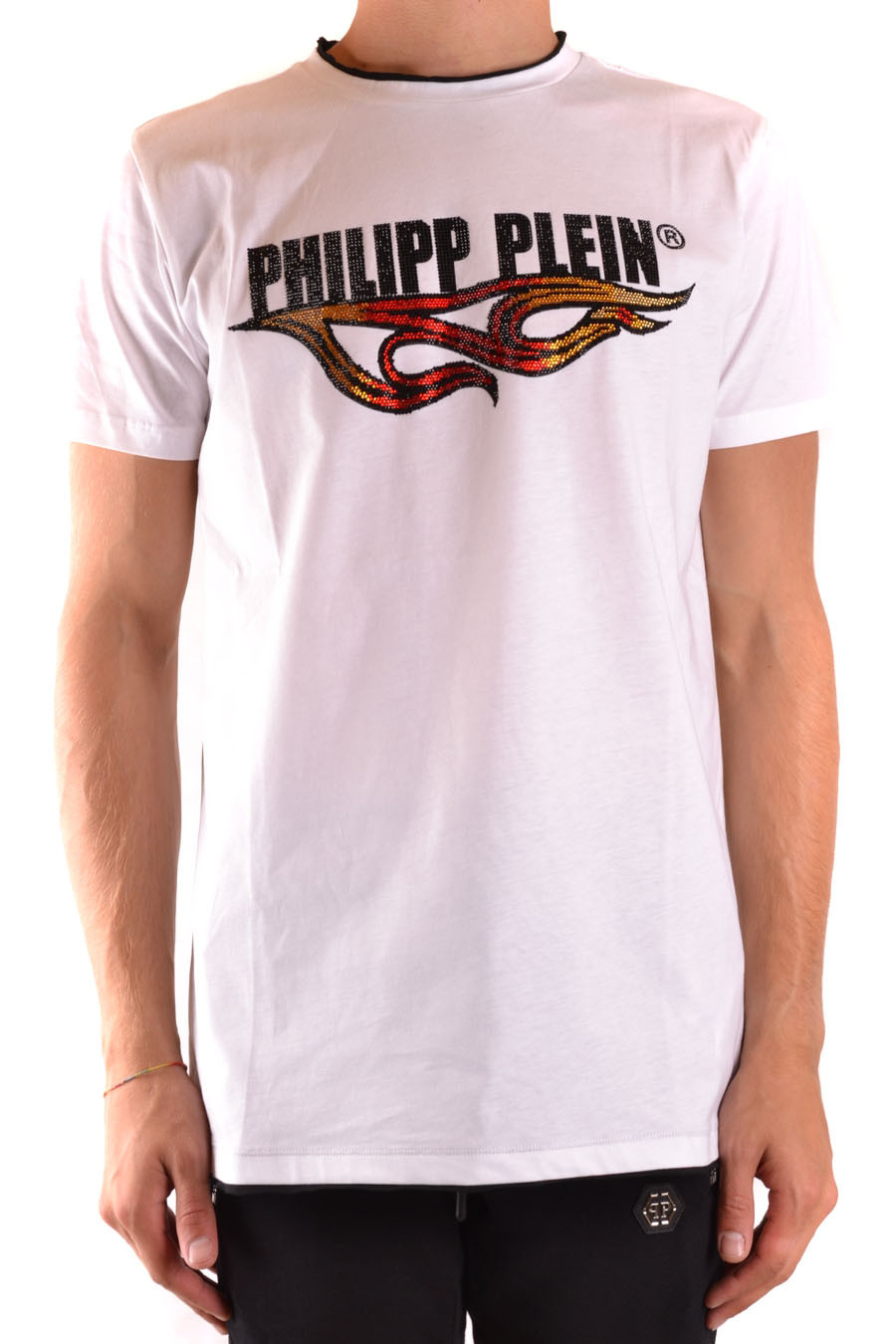 Camiseta blanca de algodón con cuello redondo para hombre Philipp Pl