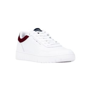 Shop Tommy Hilfiger Jeans Men’s Sneakers Cleat Basketball Trainers With Leather White FM0FM05629 at Brands Seekers