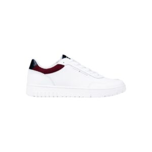 Shop Tommy Hilfiger Jeans Men’s Sneakers Cleat Basketball Trainers With Leather White FM0FM05629 at Brands Seekers