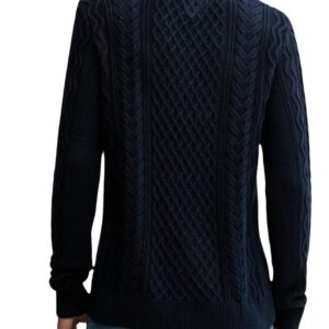 Shop Tommy Hilfiger Jeans Men’s Knitwear Tommy Badge Cable Knit Slim Blue DM0DM22101 at Brands Seekers