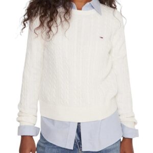 Shop Tommy Hilfiger Jeans Women’s Knitwear White DW0DW22165 at Brands Seekers