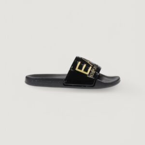 Shop Ea7 Men’s Slipper With Oversized Logo Black 7X000108 AF15118 at Brands Seekers