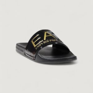 Shop Ea7 Men’s Slipper With Oversized Logo Black 7X000108 AF15118 at Brands Seekers