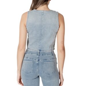 Shop Morgan De Toi Women’s Gilet Sleeveless Denim Top Light Blue 241-CFLA at Brands Seekers