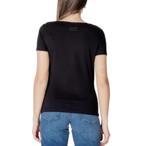 Shop Ea7 Women’s T-Shirt Stretch Cotton Boat Neck Black 7W000184 AF10373 at Brands Seekers