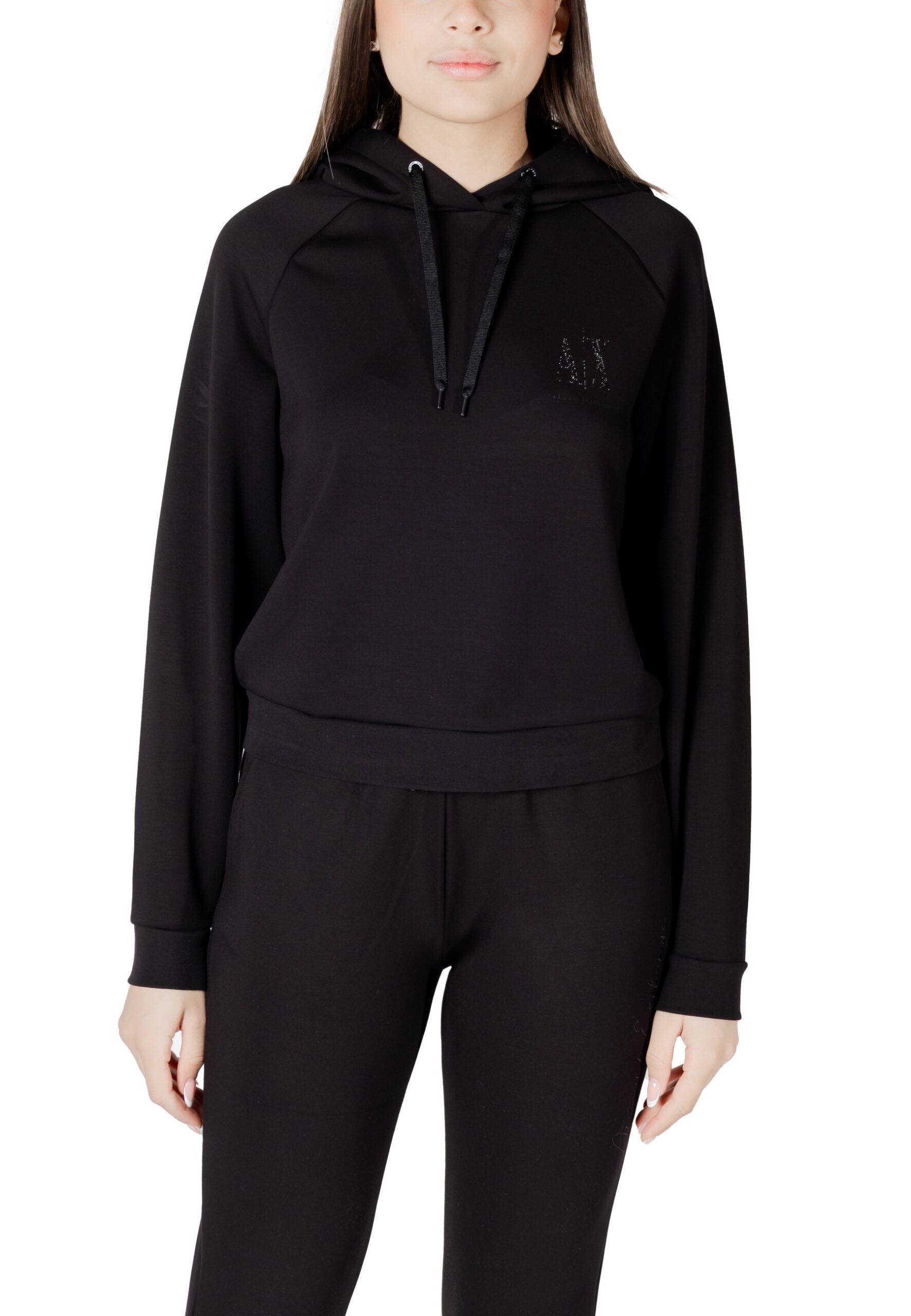 Armani Exchange பெண்கள் கருப்பு ஸ்வெட்ஷர்ட்