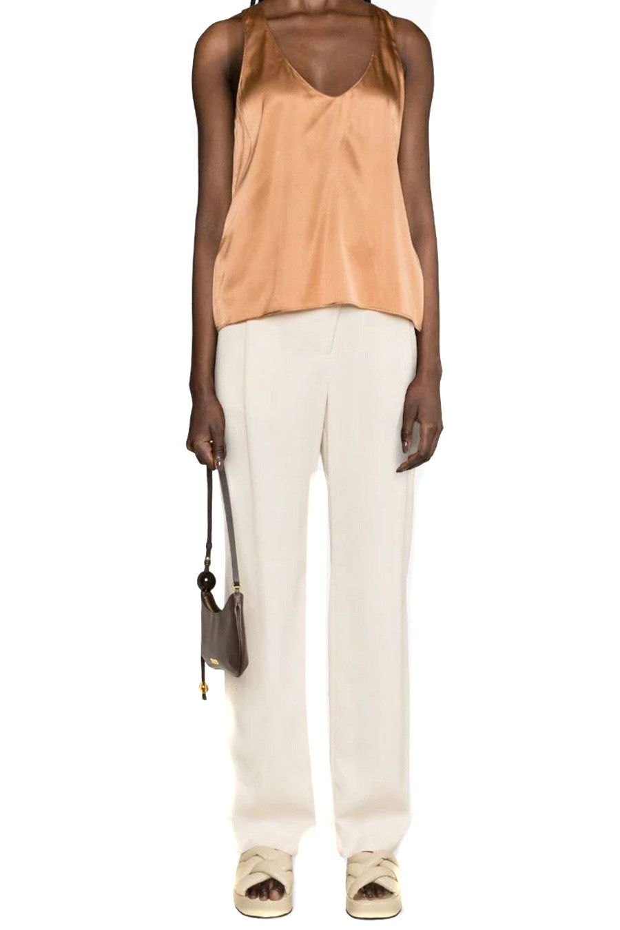 PINKO V_30616 Brown Tank-Top ng Kababaihan
