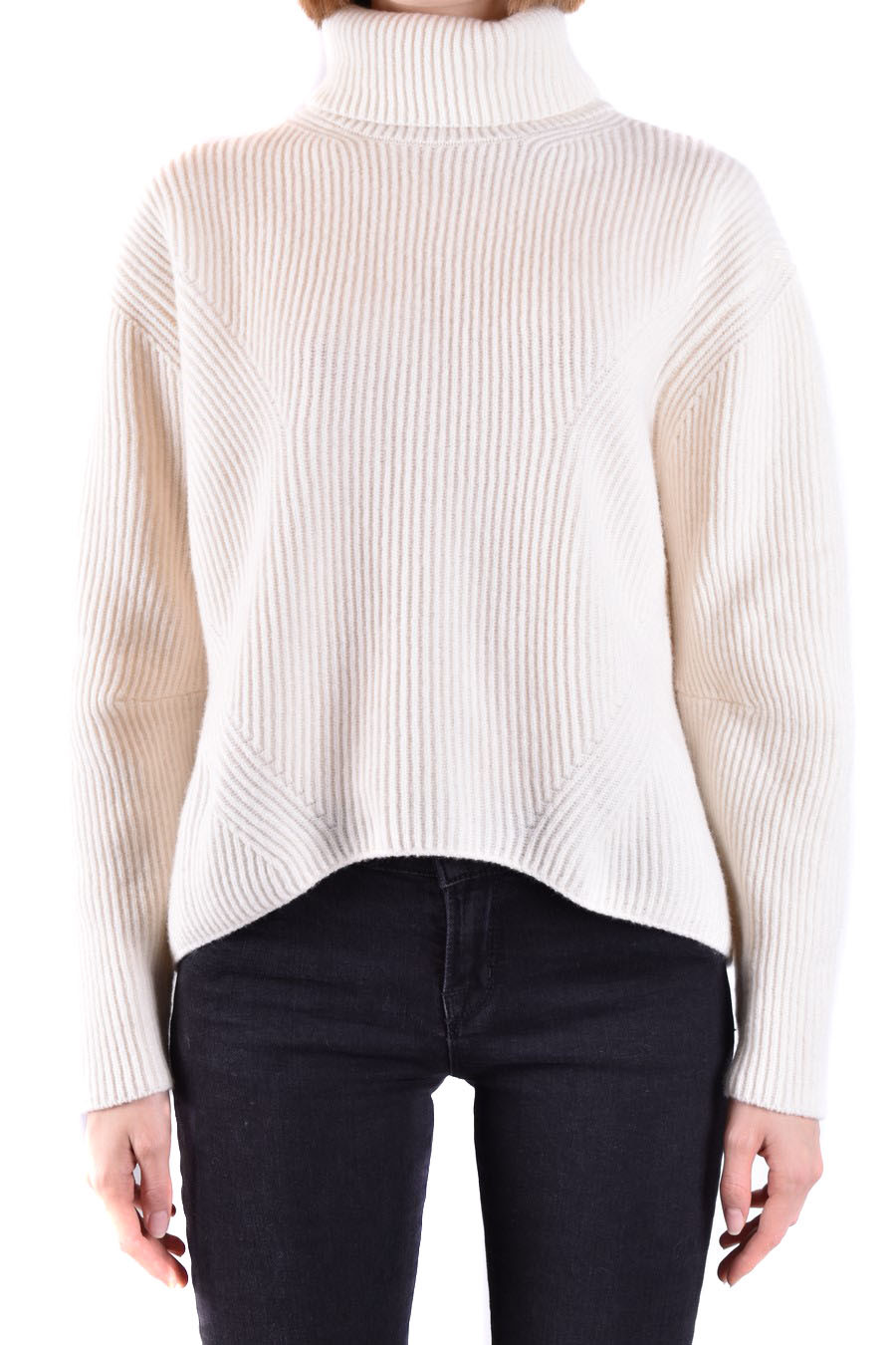 เสื้อถักไหมพรมและแคชเมียร์คอวีสีขาวสำหรับผู้หญิงจาก Pinko
