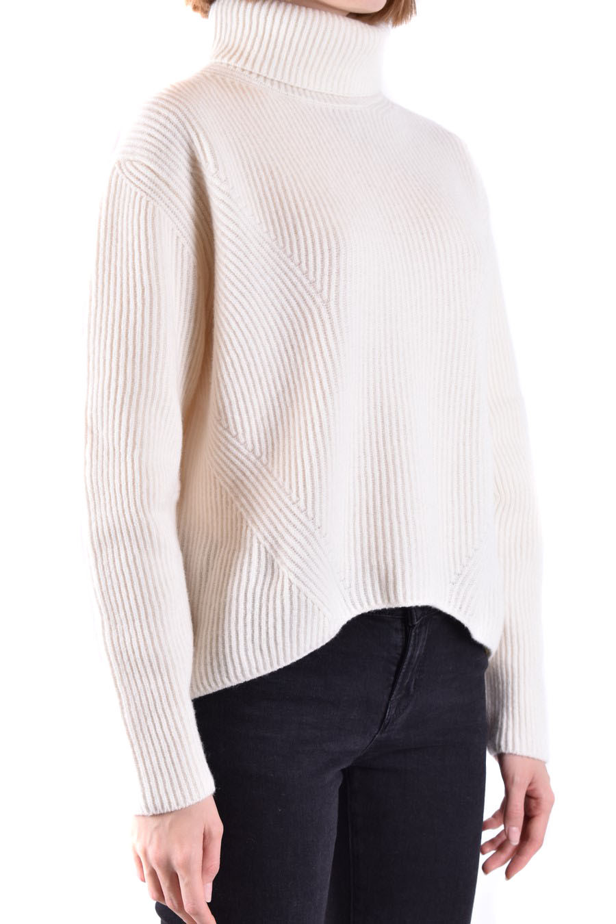 เสื้อถักไหมพรมและแคชเมียร์คอวีสีขาวสำหรับผู้หญิงจาก Pinko