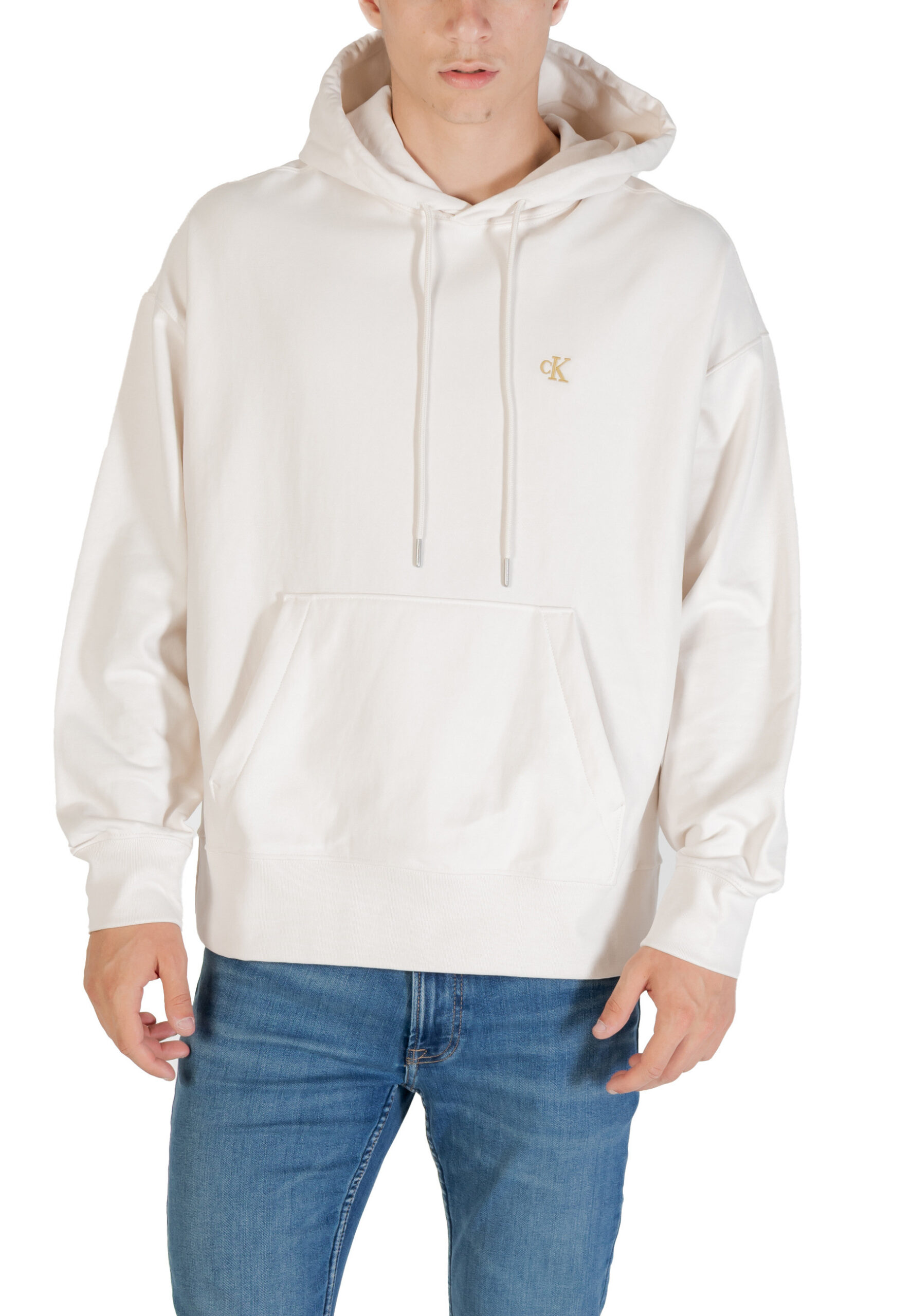 Calvin Klein Jeans Herren-Sweatshirt mit weißer Baumwollmischung