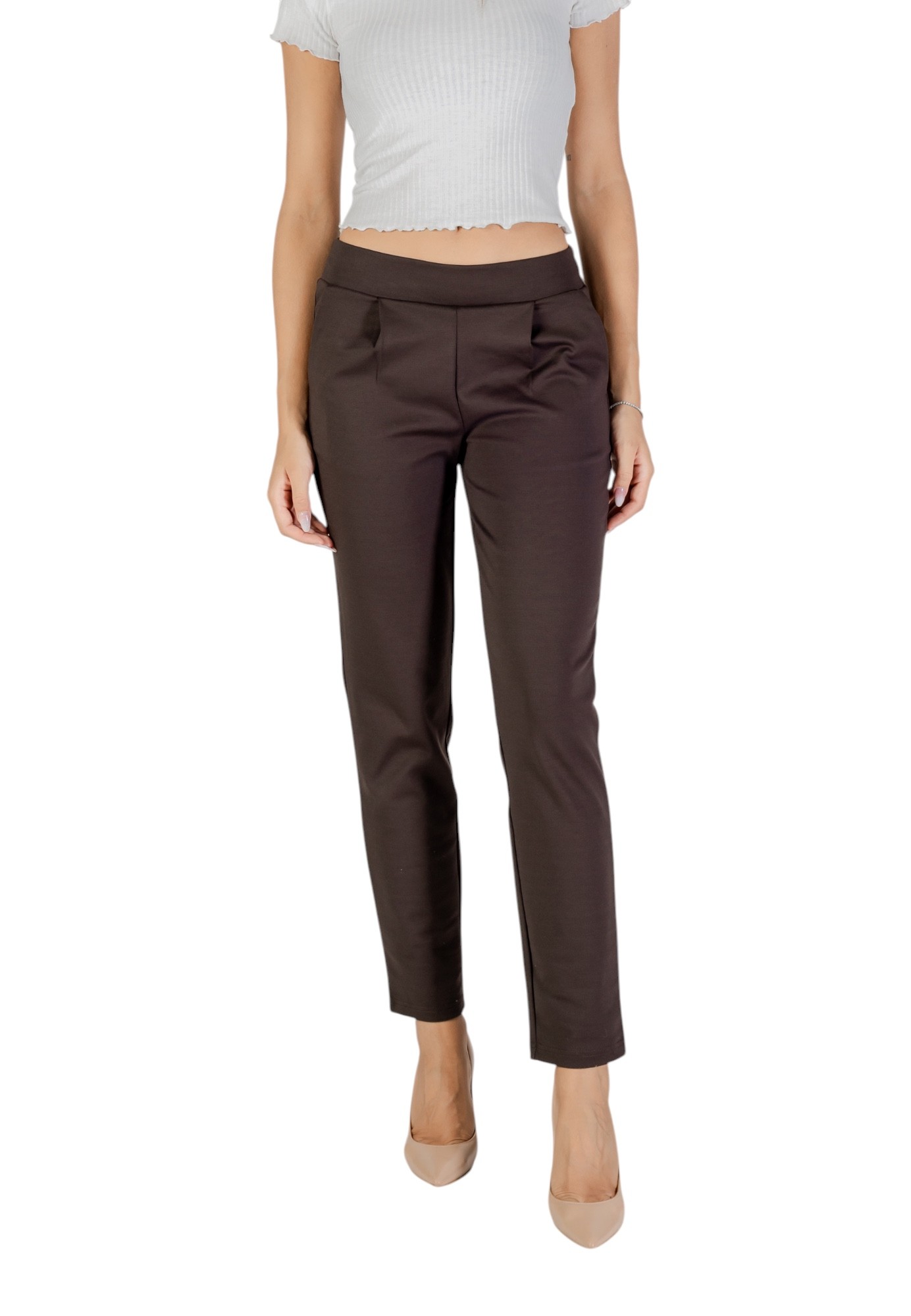 Shop Ichi Women’s Brown Trousers 20121910 at Brands Seekers