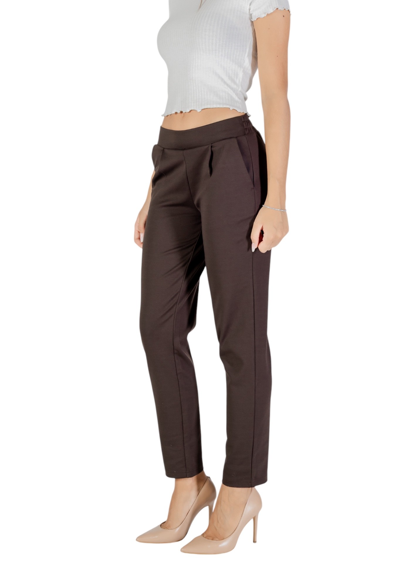 Shop Ichi Women’s Brown Trousers 20121910 at Brands Seekers