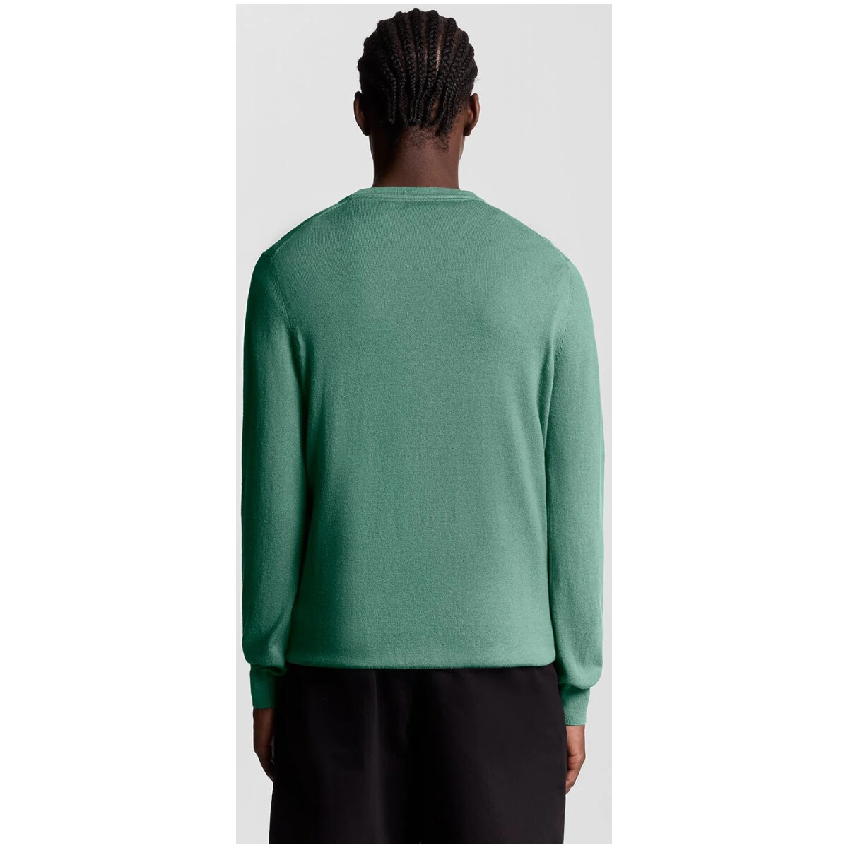 Malha masculina Lyle & Scott em algodão e lã merino verde