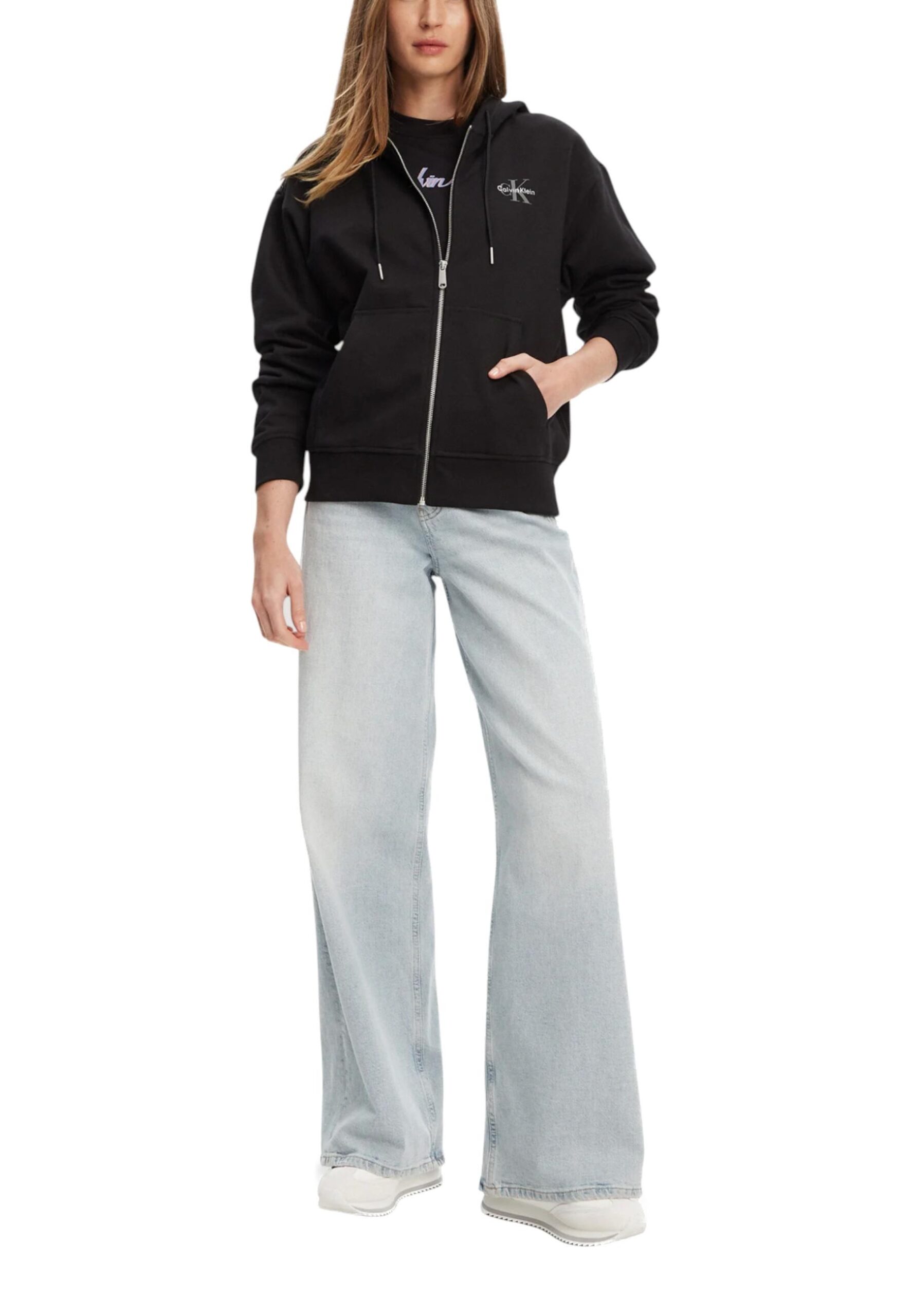 Sudadera negra de mezcla de algodón para mujerJeans