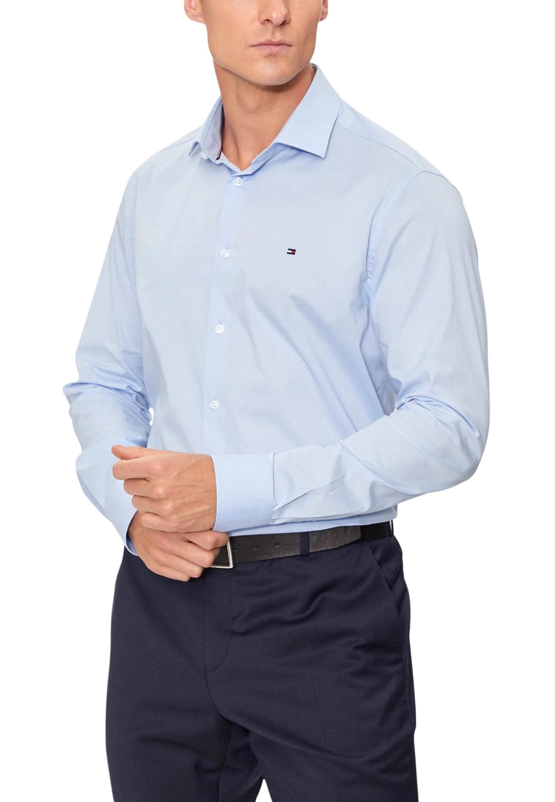Tommy Hilfiger Erkekler Açık Mavi Organik Pamuklu Gömlek