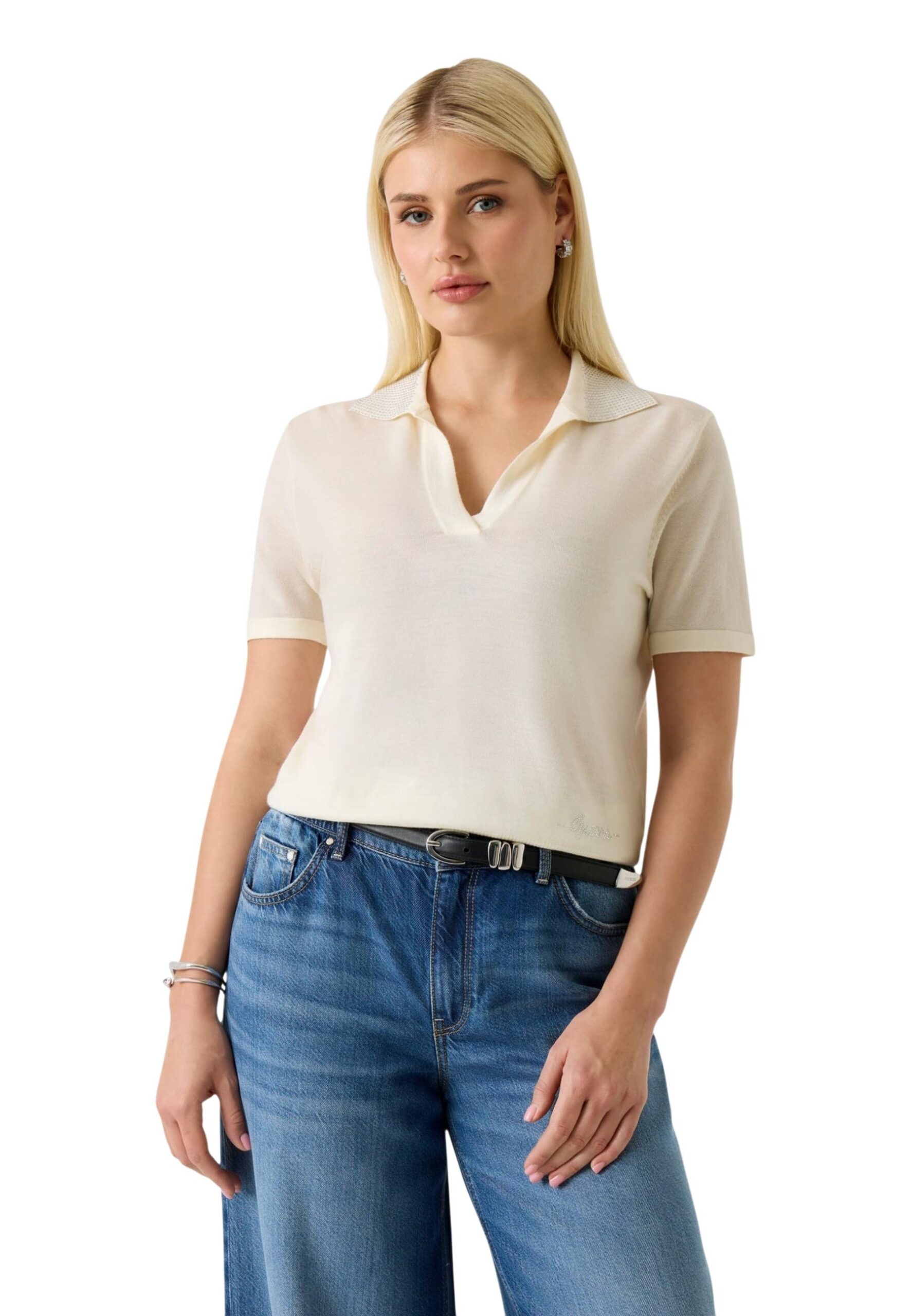 Shop Guess Women’s Beige T-Shirt W6GR03 Z0583 at Brands Seekers