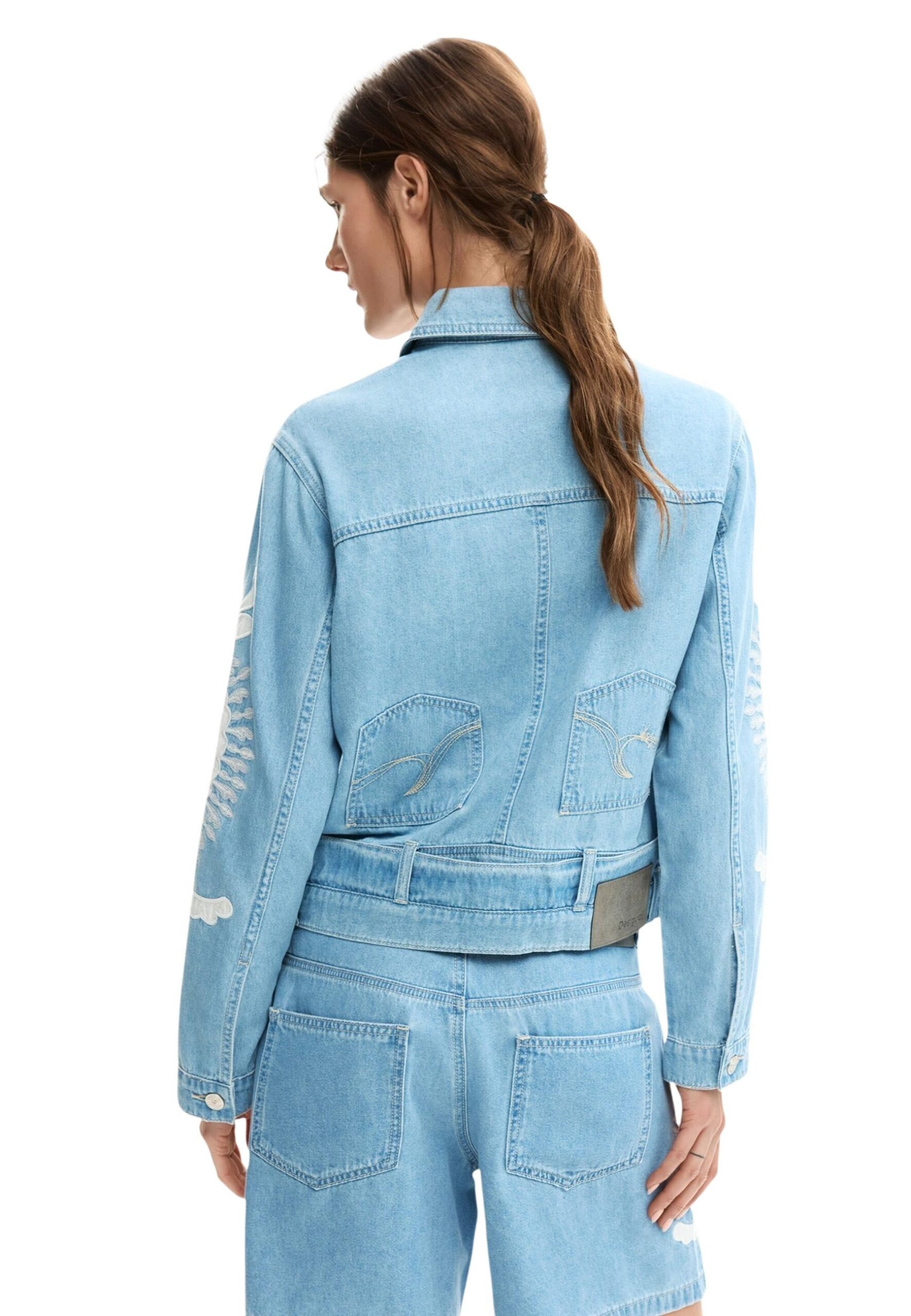 Shop Desigual Women’s Light Blue Blazer 26SWED04 at Brands Seekers