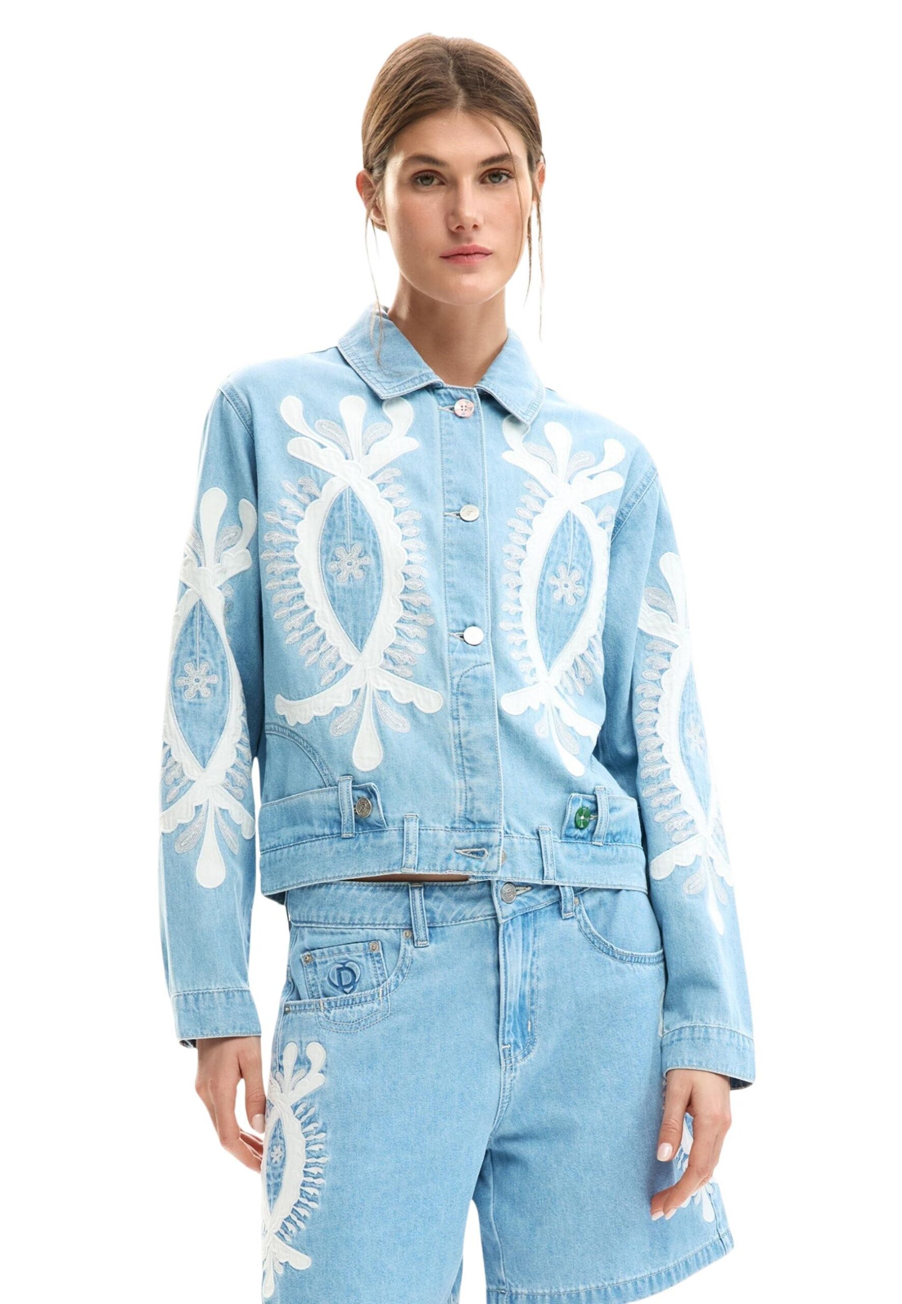 Shop Desigual Women’s Light Blue Blazer 26SWED04 at Brands Seekers
