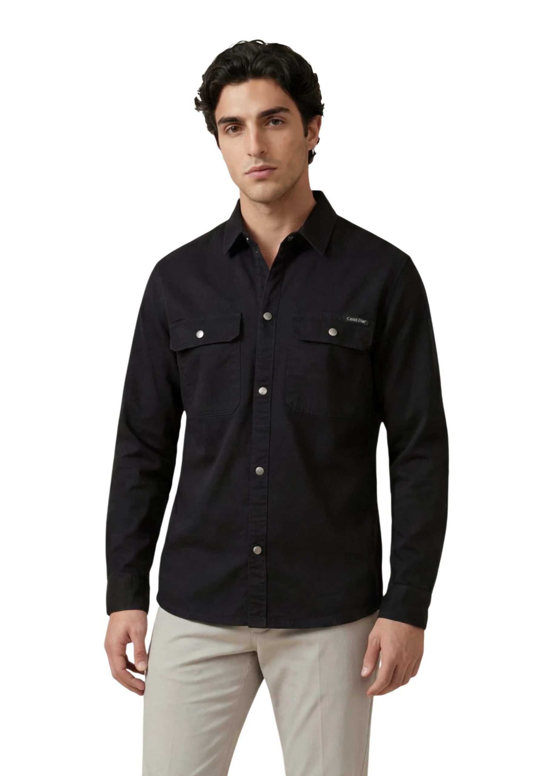 Shop Calvin Klein Jeans Men’s Black Shirt LV04RE103G at Brands Seekers
