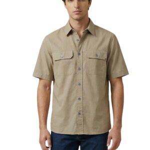 Shop Armani Exchange Men’s Beige Shirt XM002264 AF24533 at Brands Seekers