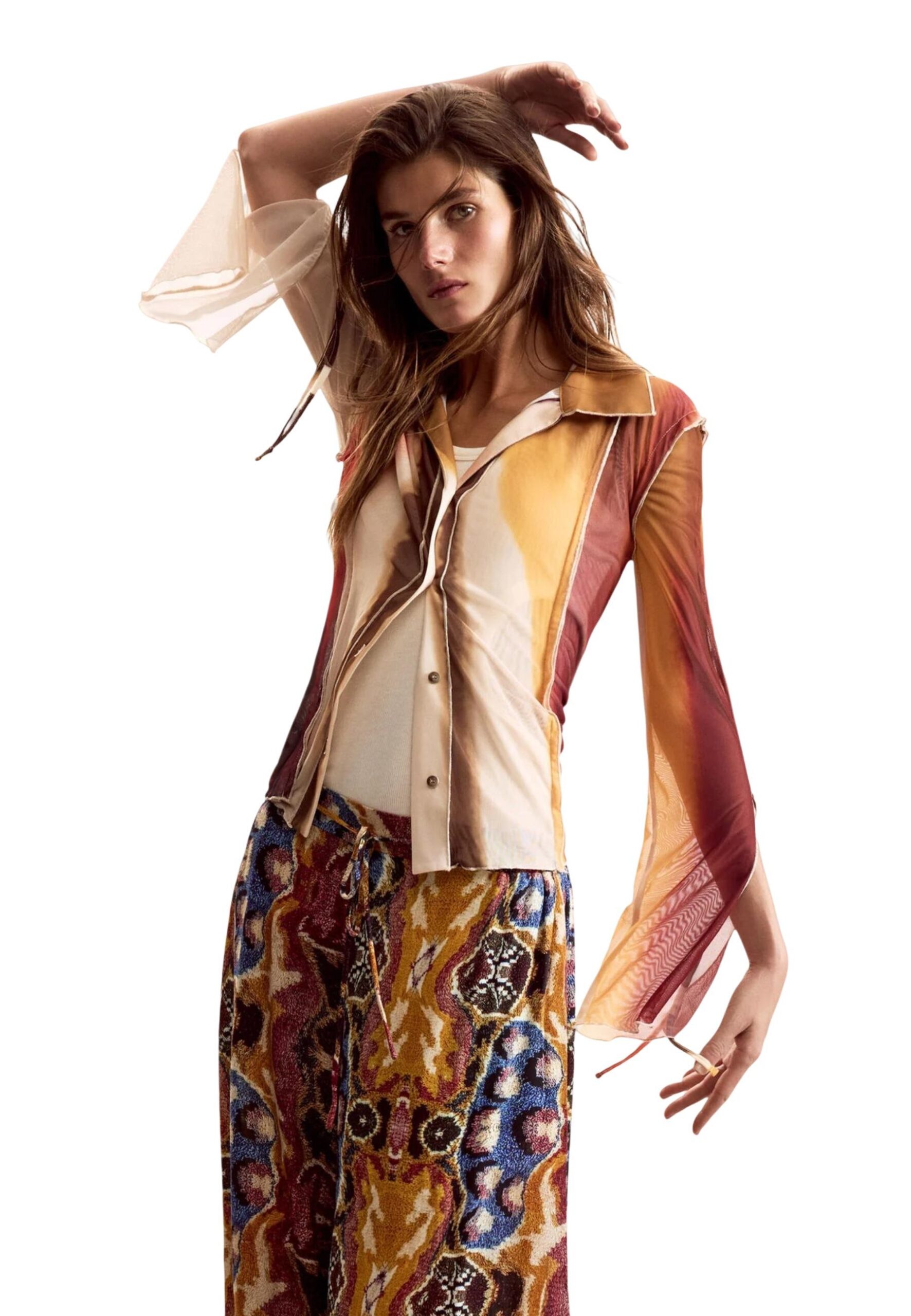 Desigual 26SWTK28 የሴቶች ቤጅ ሸሚዝ