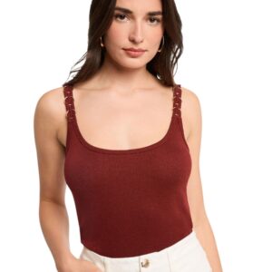 Shop Morgan De Toi Morgan Women’s Brown Tank-Top 261-DIDONA at Brands Seekers
