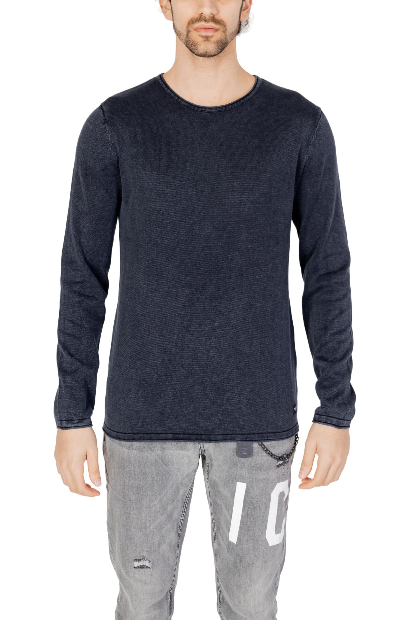 Jack & Jones Erkekler Mavisi %100 Pamuklu Çıplak Yaka Triko Kumaşı
