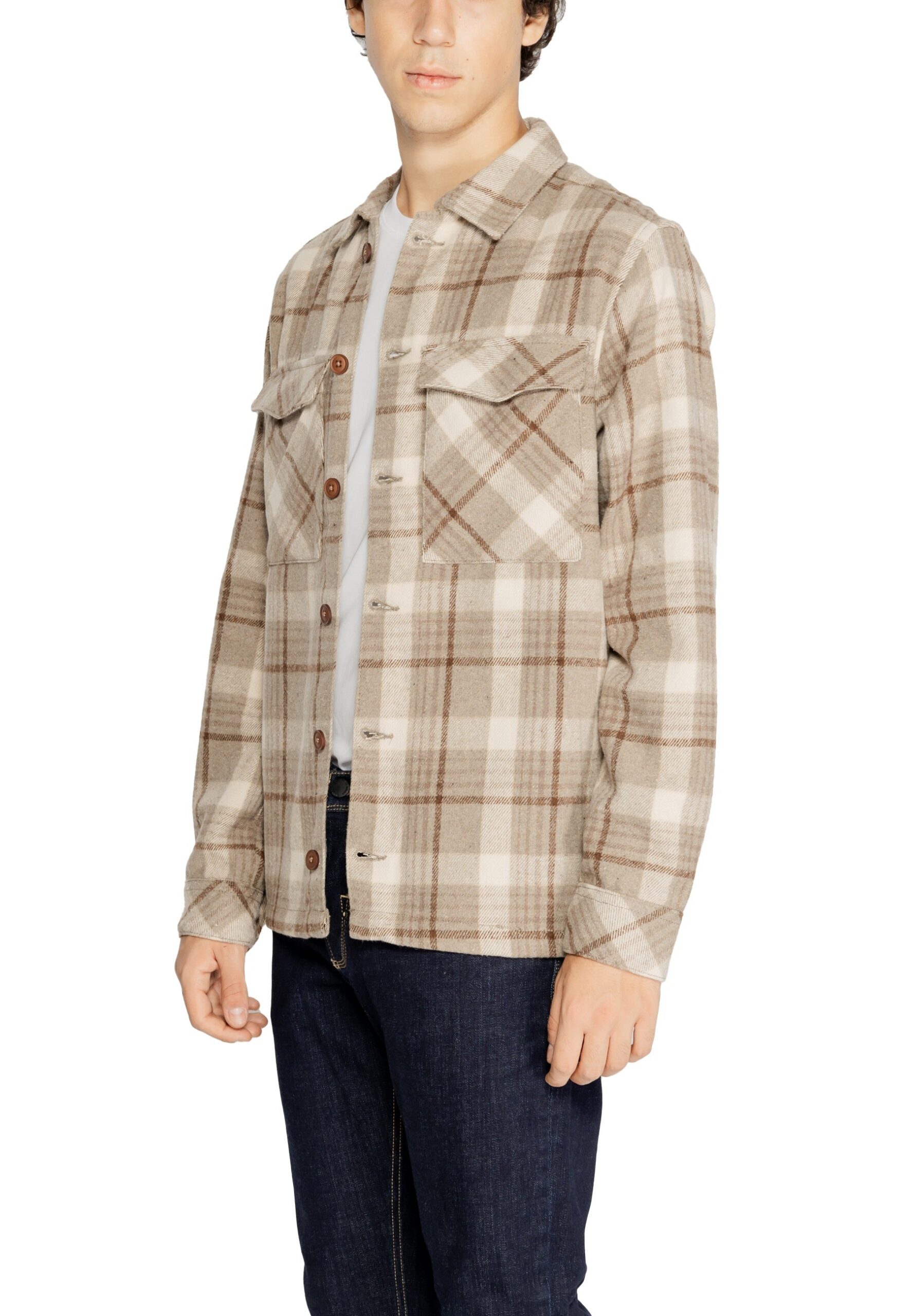 Shop Hamaki-ho Men’s Beige Shirt GBI1581H at Brands Seekers