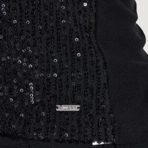 Shop Guess Women’s Black Tank Top SL ALEXIA SEQUINS TANK at Brands Seekers