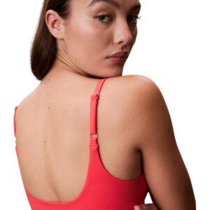 Shop Calvin Klein Jeans Women’s Orange Beachwear SQUARE NECK BRALETTE at Brands Seekers