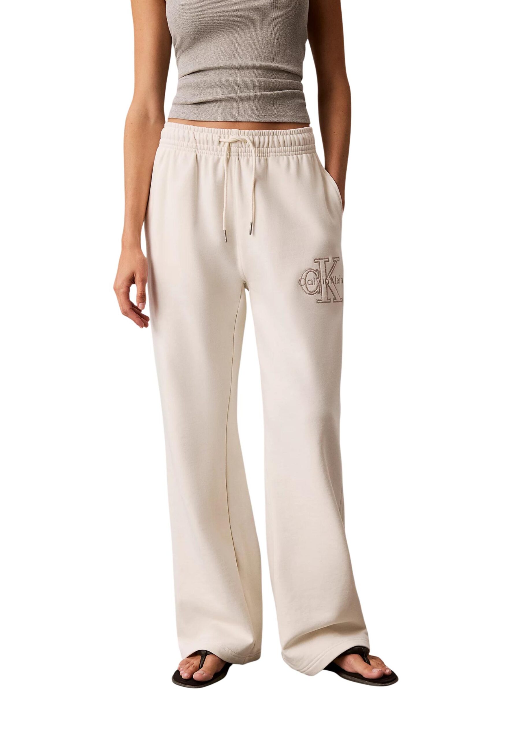 Pantalones vaqueros Calvin Klein blancos de algodón para mujer