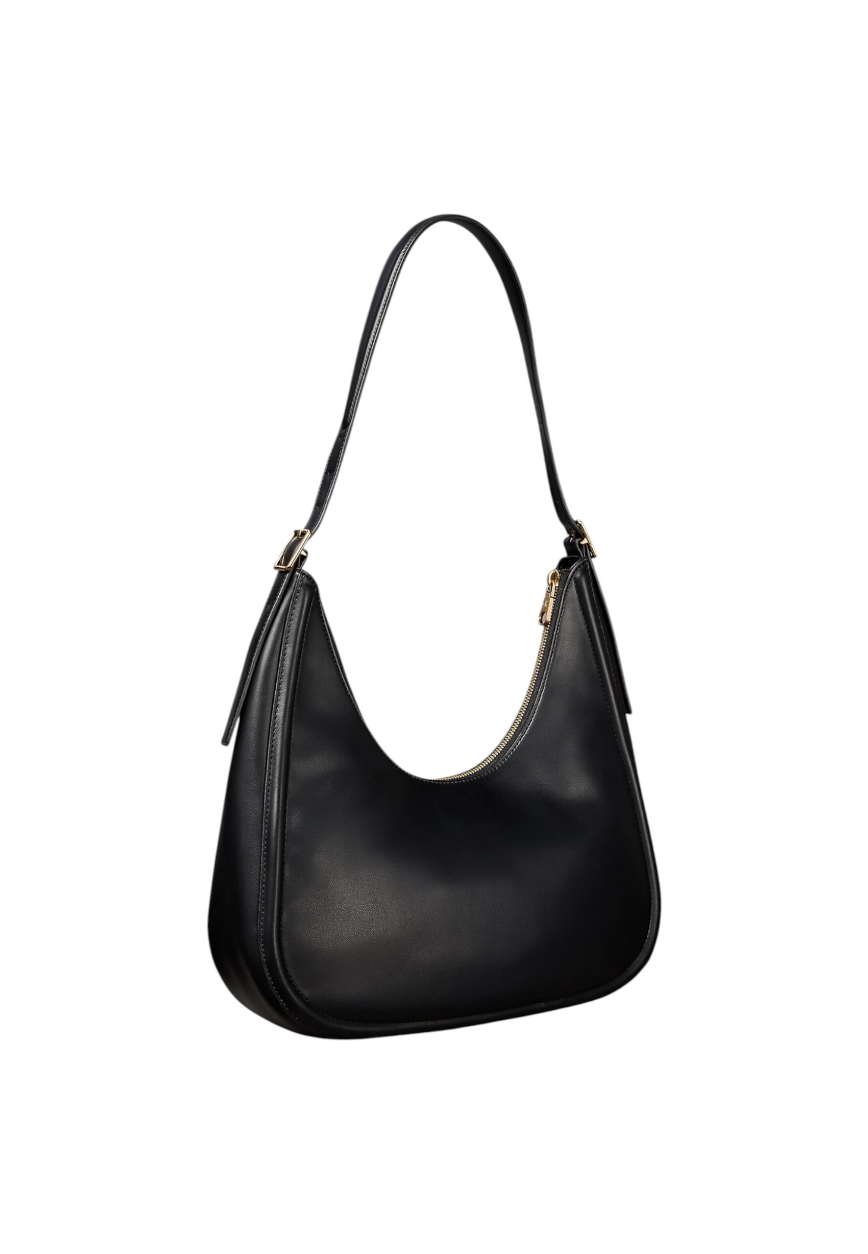 حقيبة كالفن كلاين النسائية السوداء الهلالية الجريئة CK CRESCENT