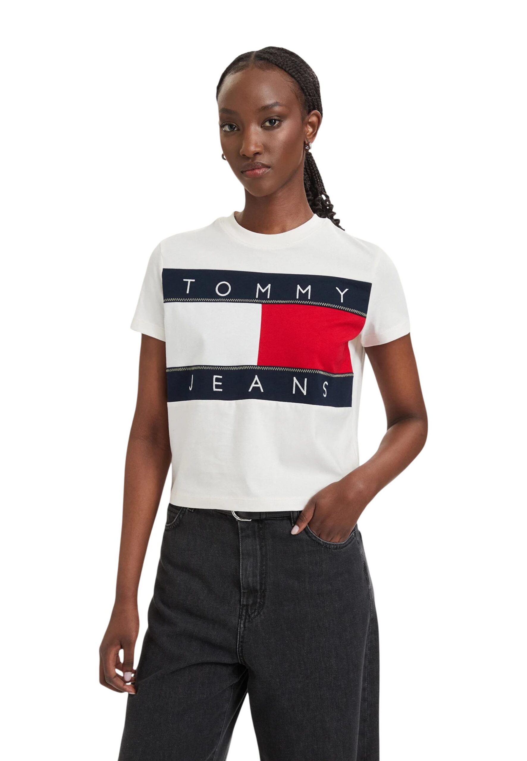 Shop Tommy Hilfiger Jeans Women’s White T-Shirt 2475178 at Brands Seekers