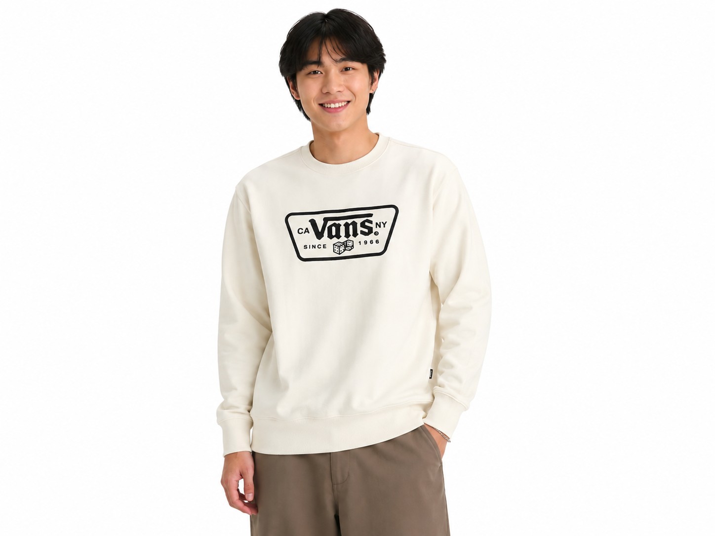Vans Sudadera blanca de hombre VN000WTRFS81