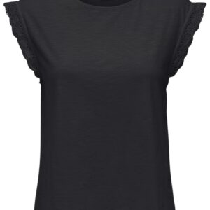 Shop Jacqueline De Yong Women’s Black Tank-Top JDYSALVA LIFE S/L CROCHET at Brands Seekers