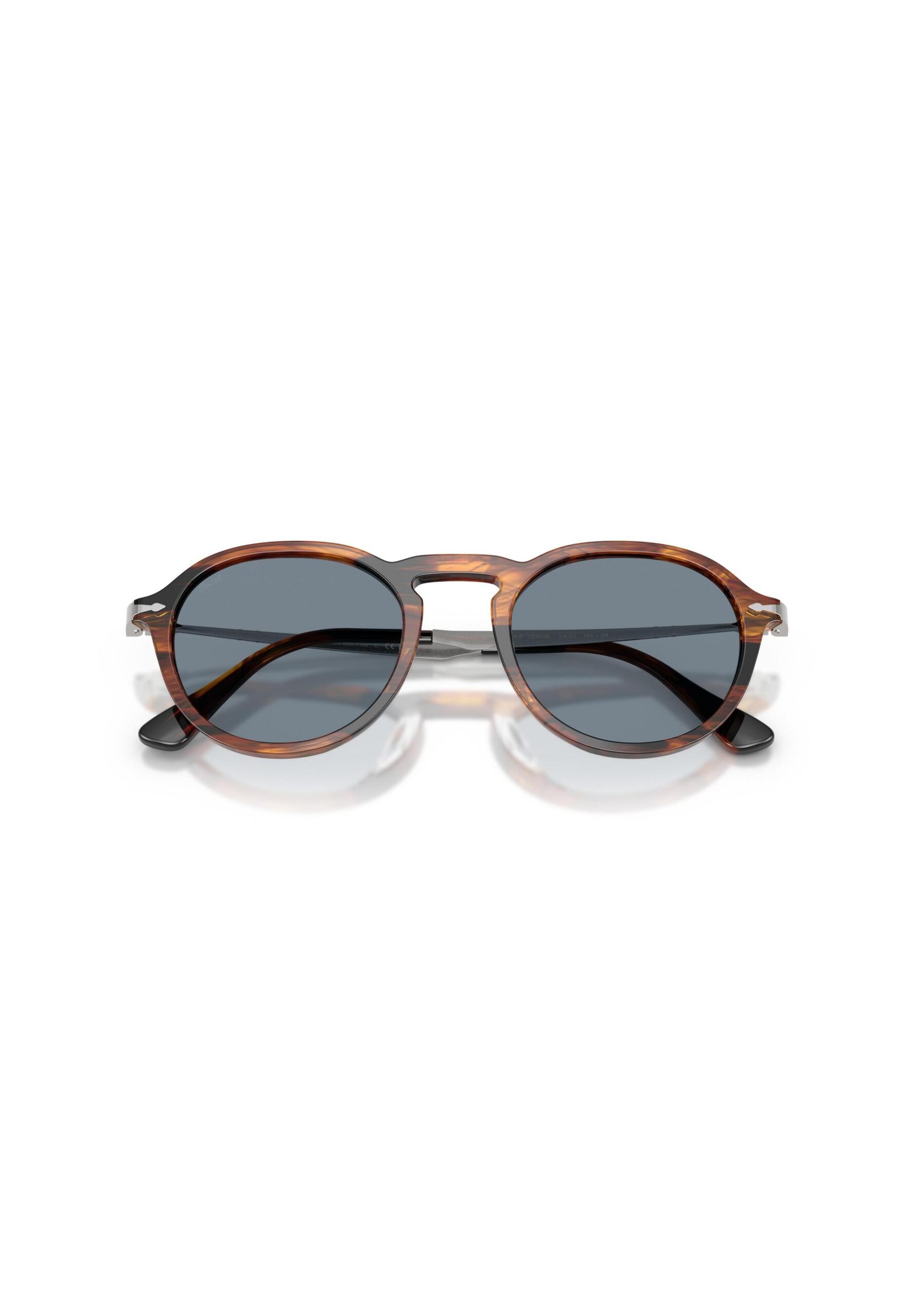 Persol Herren schwarze runde Sonnenbrille 2475608 Acetatrahmen