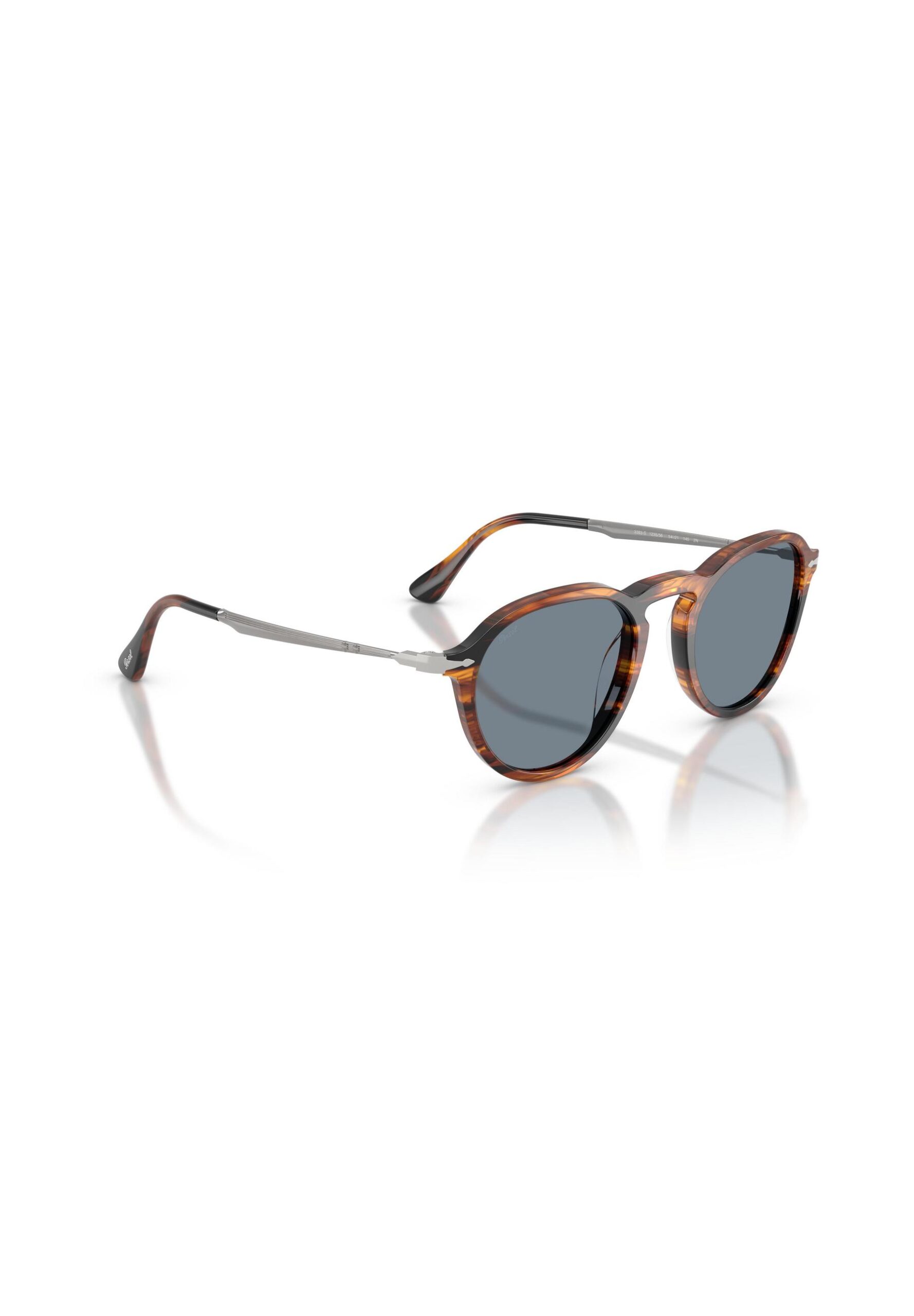 Persol Herren schwarze runde Sonnenbrille 2475608 Acetatrahmen