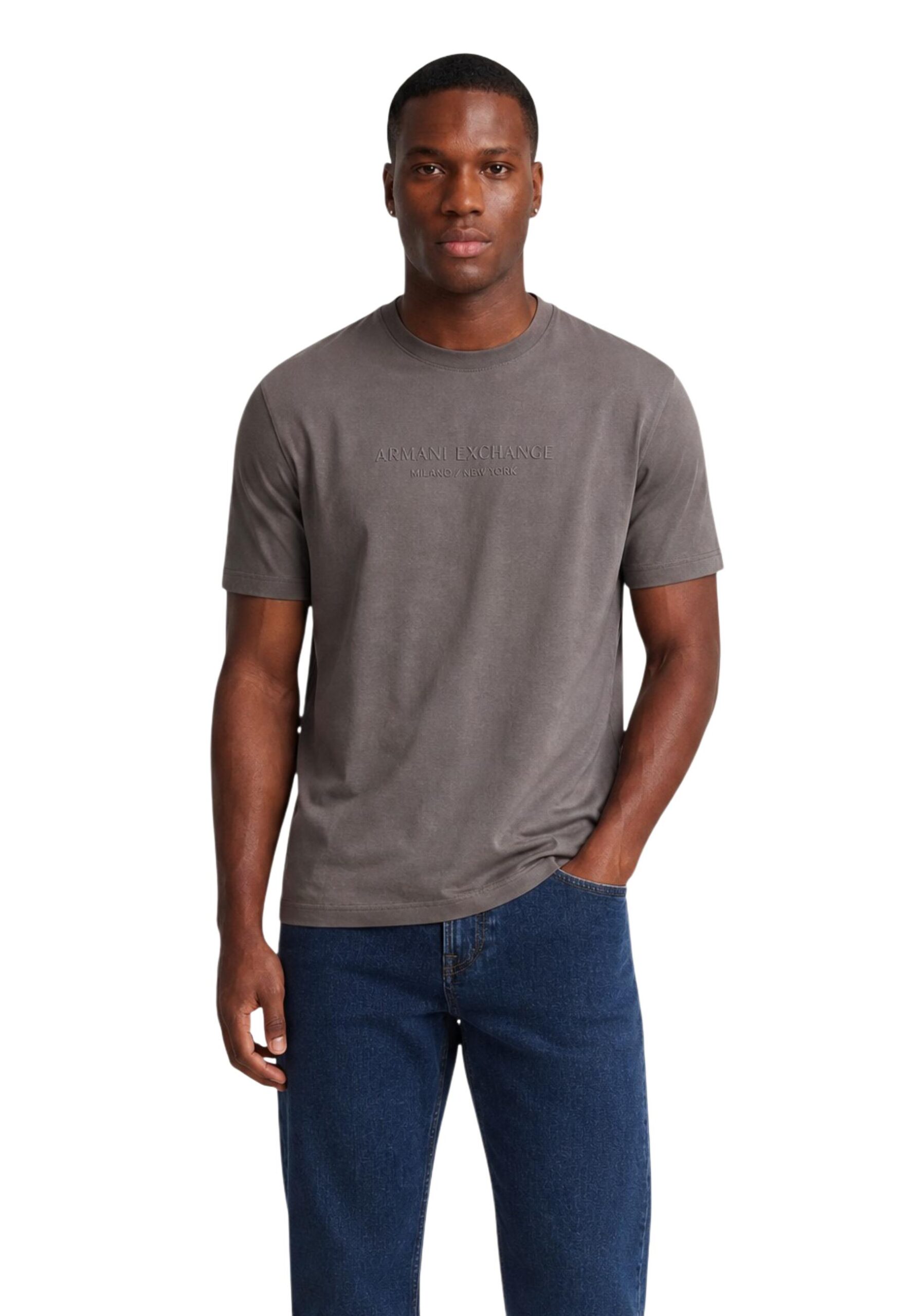 Armani Exchange 2475868 પુરુષોની બ્રાઉન ટી શર્ટ