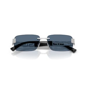 Shop Versace Men’s Silver Sunglass 2475804 at Brands Seekers