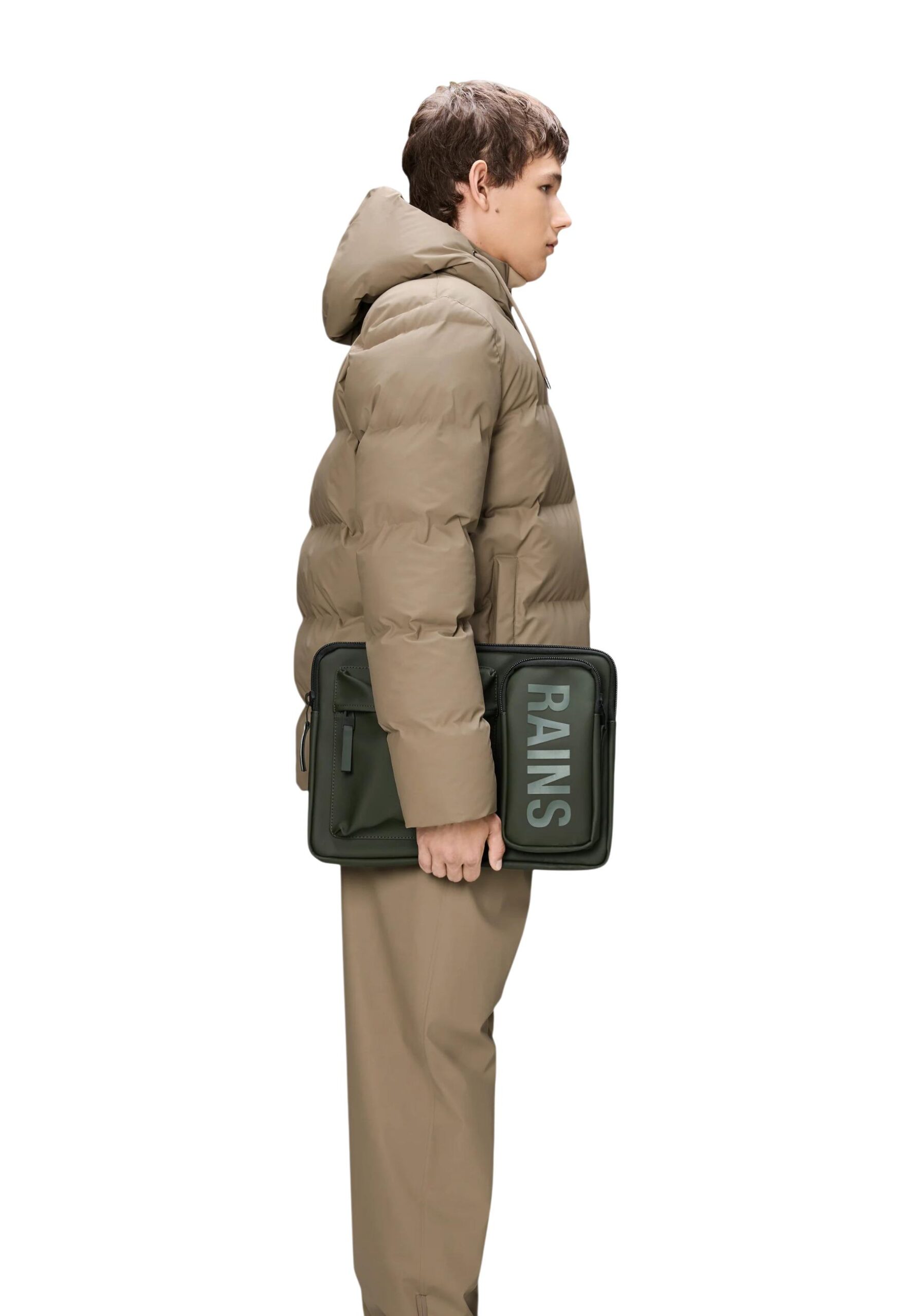 Shop Rains Men’s Green Accessory TEXE LPTOP CSE 15 at Brands Seekers