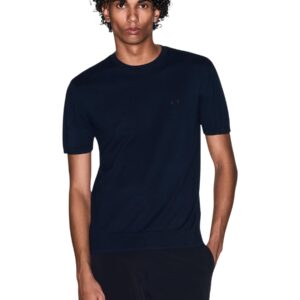 Shop Armani Exchange Men’s Blue T-Shirt 2475530 at Brands Seekers