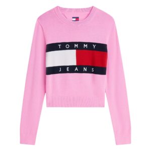 Shop Tommy Hilfiger Jeans Women’s Pink Knitwear 2475560 at Brands Seekers