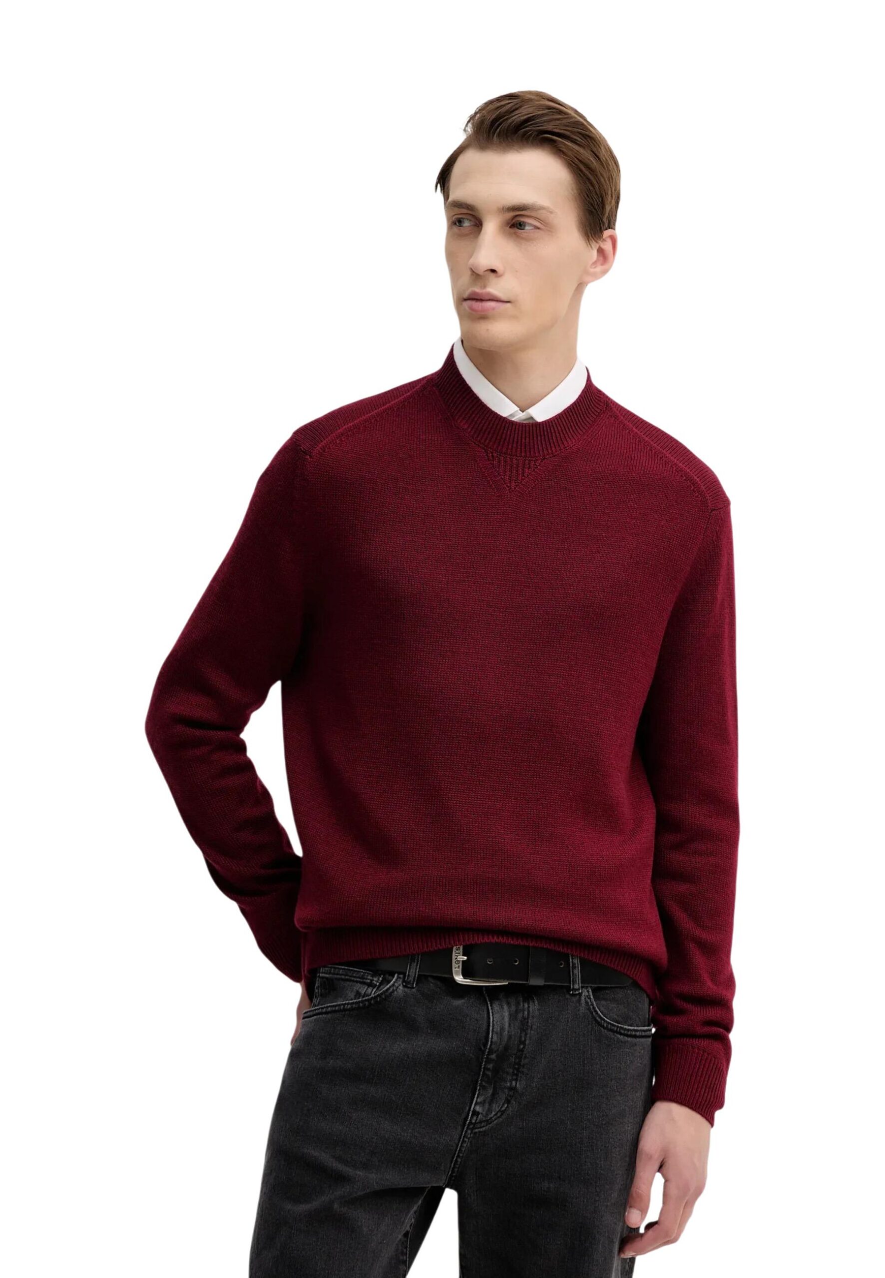 Shop Armani Exchange Men’s Bordeaux Knitwear 2476211 at Brands Seekers