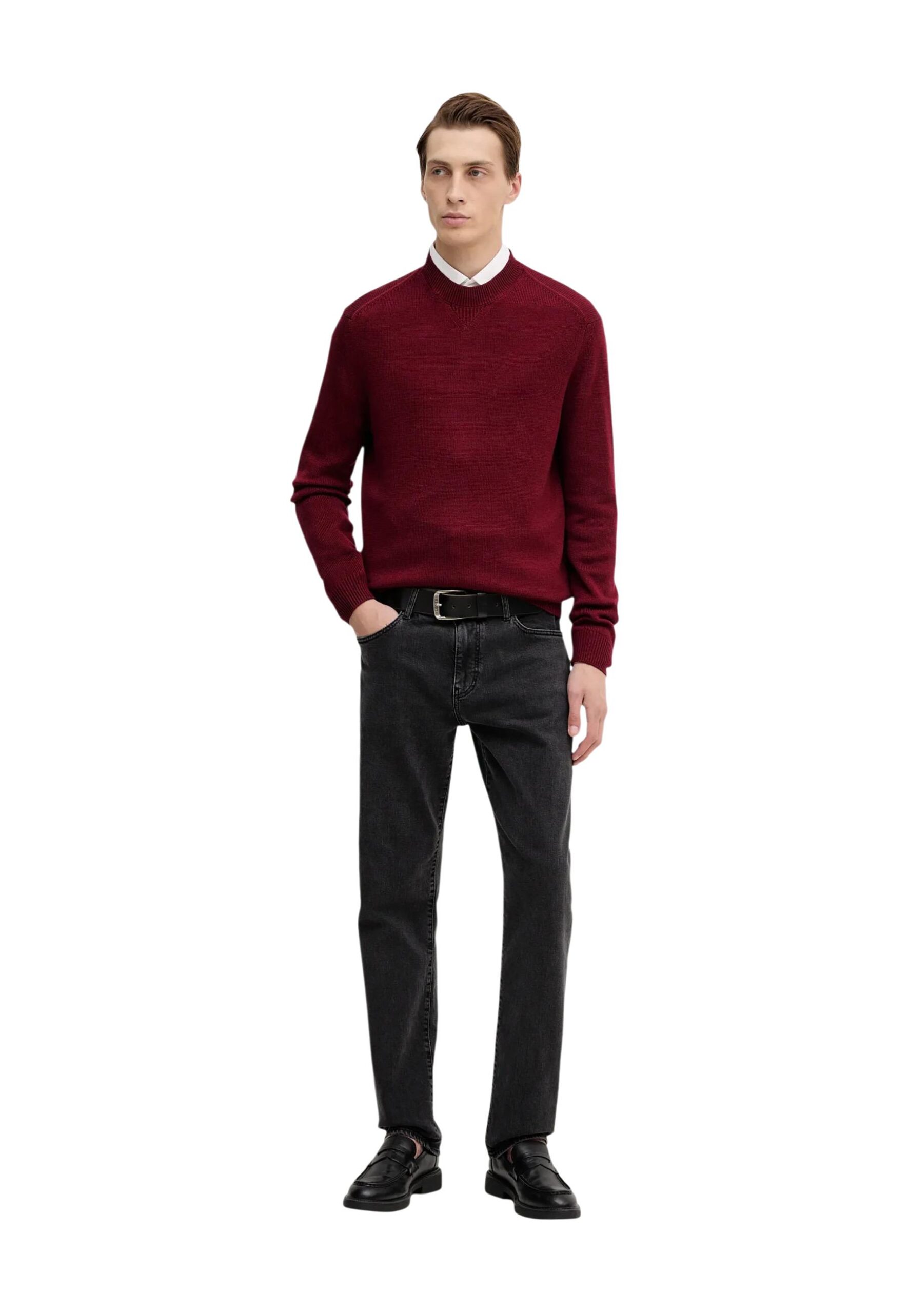 Shop Armani Exchange Men’s Bordeaux Knitwear 2476211 at Brands Seekers