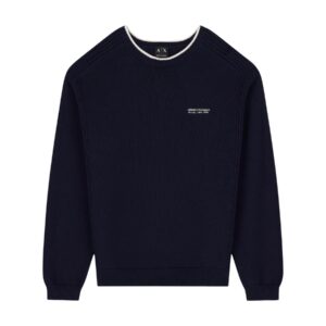 Shop Armani Exchange Men’s Blue Knitwear 2476212 at Brands Seekers